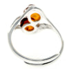 925 Sterling Silver & Genuine Baltic Amber Modern Ring - GL405