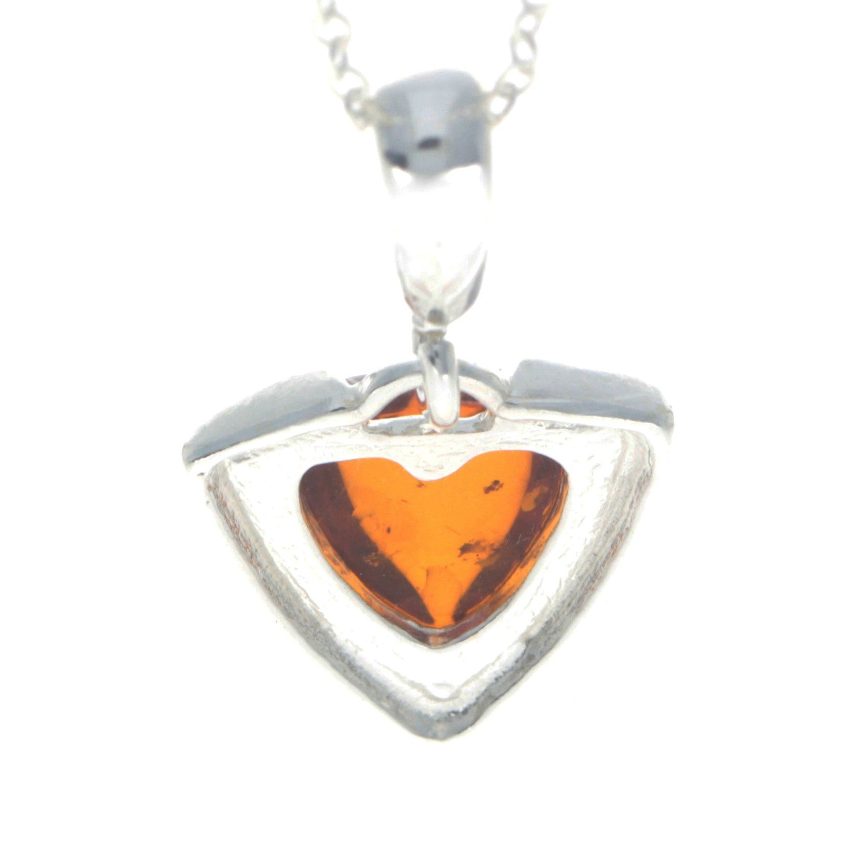 925 Sterling Silver & Baltic Amber Triangle Modern Pendant - GL2001