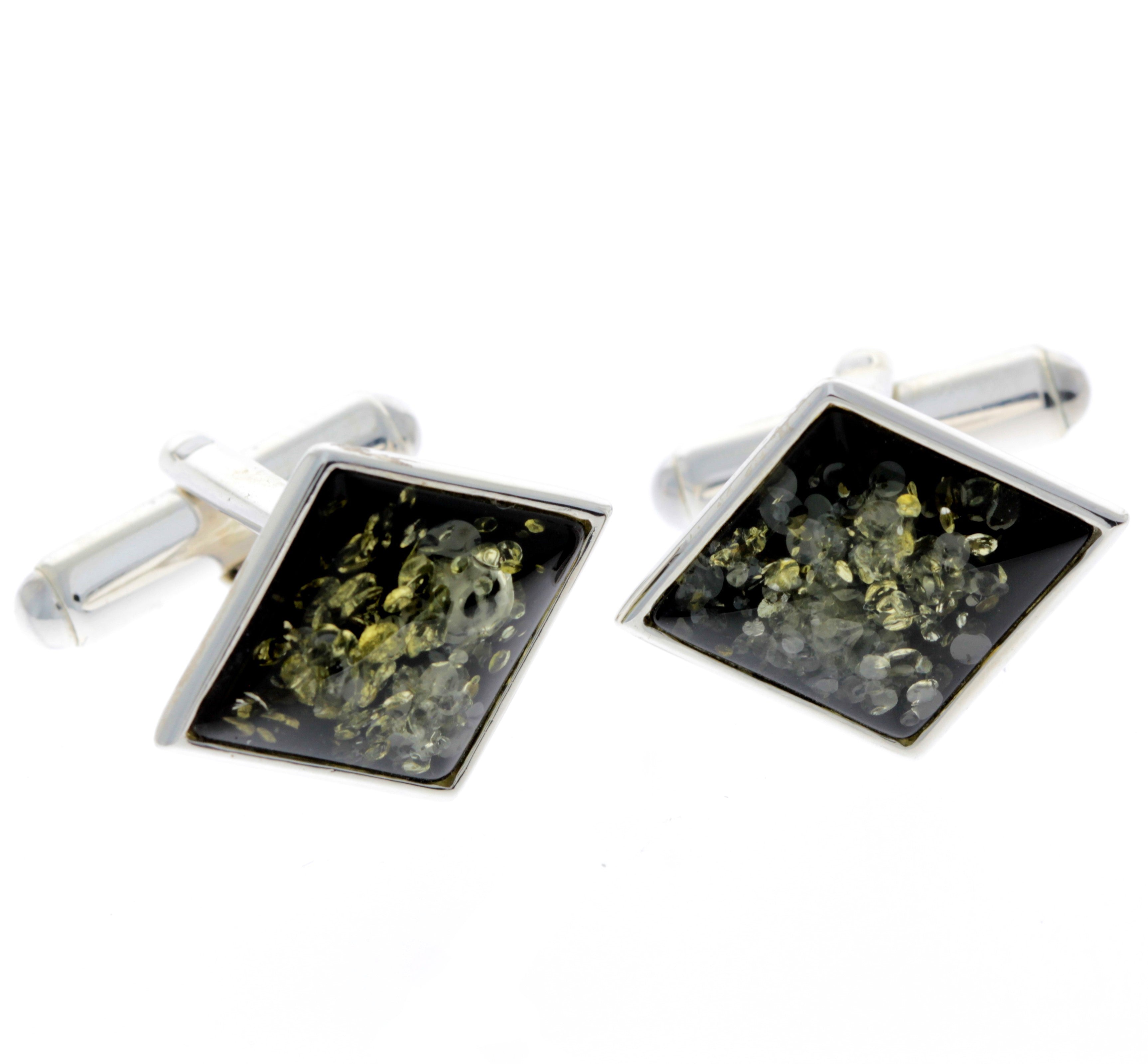 925 Sterling Silver & Baltic Amber Classic Cufflinks - AAC007