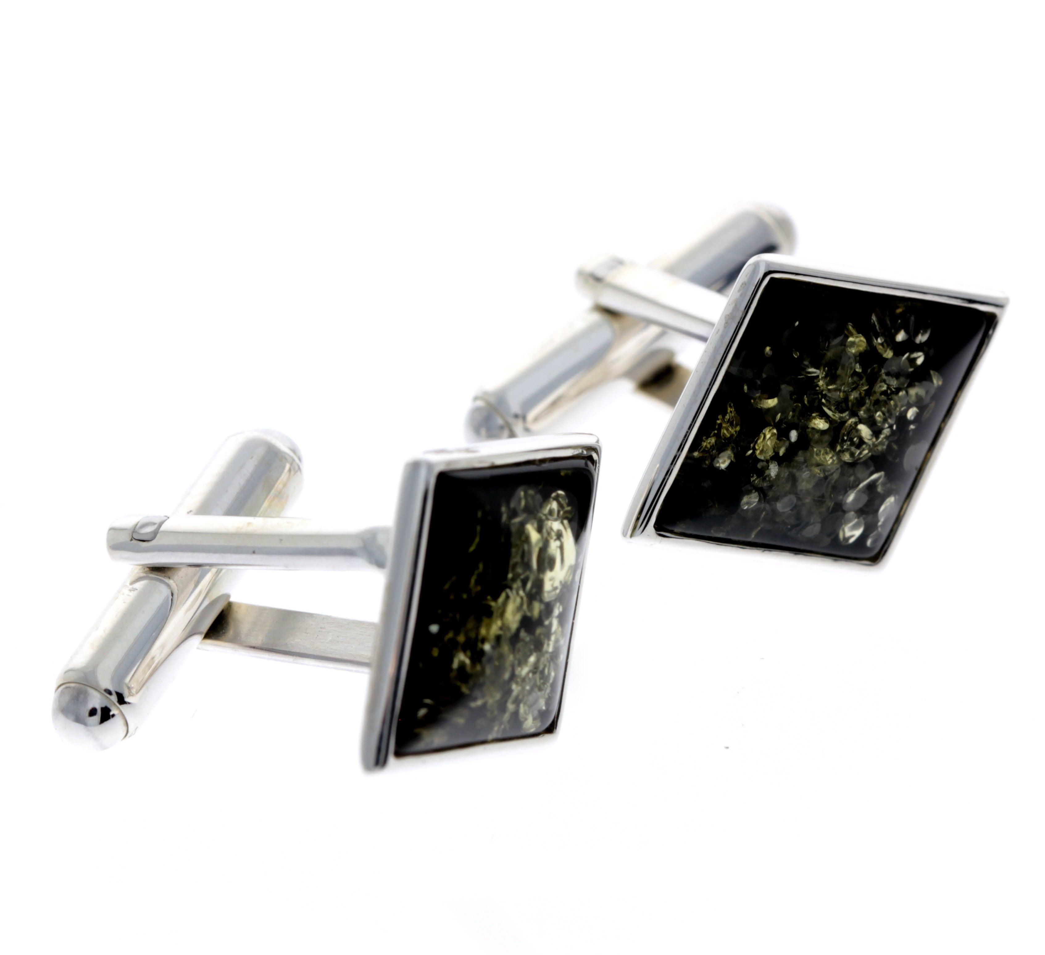 925 Sterling Silver & Baltic Amber Classic Cufflinks - AAC007