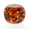 Genuine Baltic Amber Handmade Carving - Cube Dice with rounded corners - Ideal Men Gift