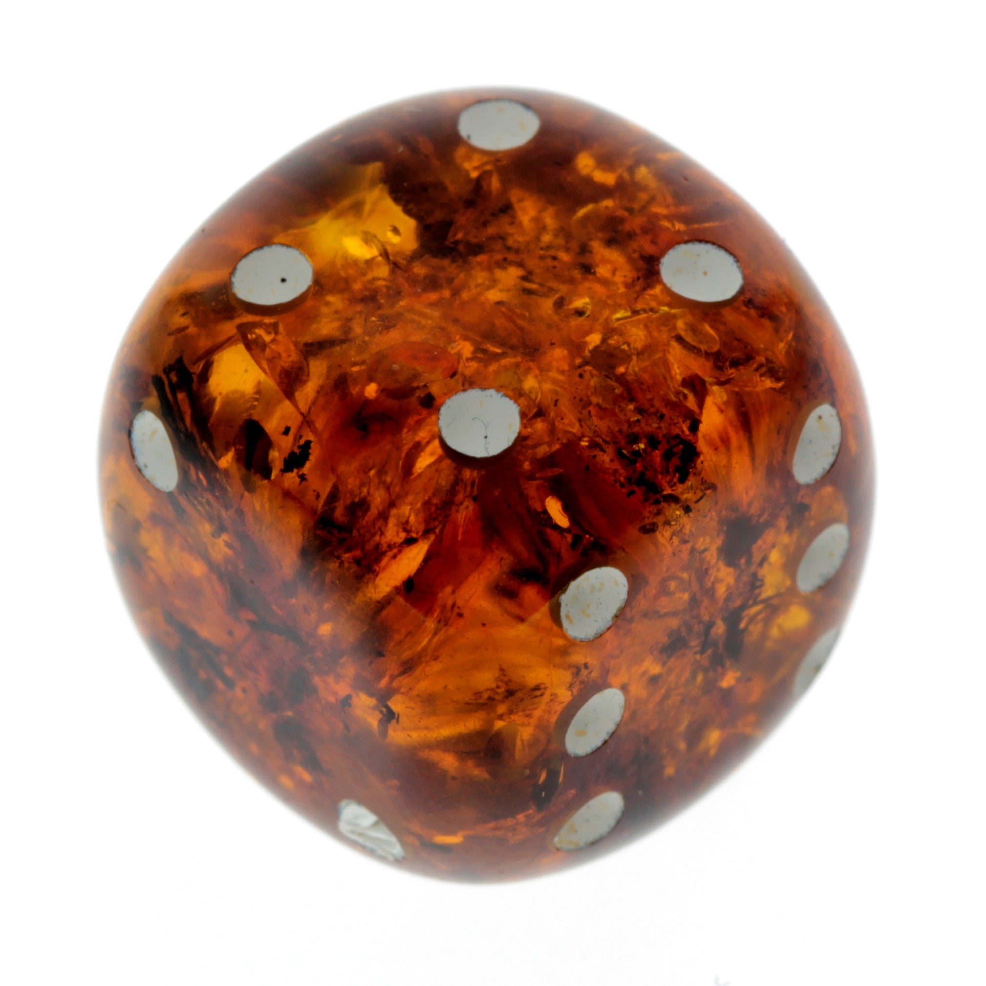 Genuine Baltic Amber Handmade Carving - Cube Dice with rounded corners - Ideal Men Gift