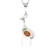 925 Sterling Silver & Baltic Amber Giraffe Pendant - M389