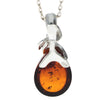 925 Sterling Silver & Baltic Amber Teardrop Classic Pendant - 1637