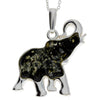 925 Sterling Silver & Baltic Amber Lucky Elephant Pendant - AD215