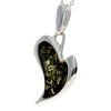 925 Sterling Silver & Baltic Amber Modern Heart Pendant - AC215