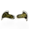 925 Sterling Silver & Baltic Amber Modern Heart Earrings - AC005