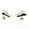 925 Sterling Silver & Baltic Amber Modern Heart Earrings - AC005