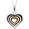 925 Sterling Silver Gold Plated & Baltic Amber Heart Engraved Pendant - AF204