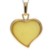 925 Sterling Silver Gold Plated & Baltic Amber Heart Engraved Pendant - AF204