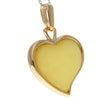 925 Sterling Silver Gold Plated & Baltic Amber Heart Engraved Pendant - AF204