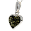 925 Sterling Silver & Baltic Amber Classic Heart Engraved Heart Pendant - AC203