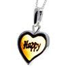 925 Sterling Silver & Baltic Amber Classic Heart Engraved Heart Pendant - AC203