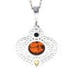 925 Sterling Silver & Baltic Amber Modern Pendant - M382