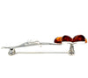 925 Sterling Silver & Baltic Amber Flower Brooch - AA801