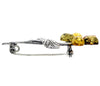 925 Sterling Silver & Baltic Amber Flower Brooch - 4015