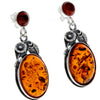 925 Sterling Silver & Baltic Amber Large Drop Earrings - 5405