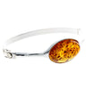 Beautiful Designer Silver Bangle with Baltic Amber - GL510