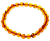 Genuine Baltic Amber Elastic Bracelet for Women - Perfect balls 7-8 mm - BT0169