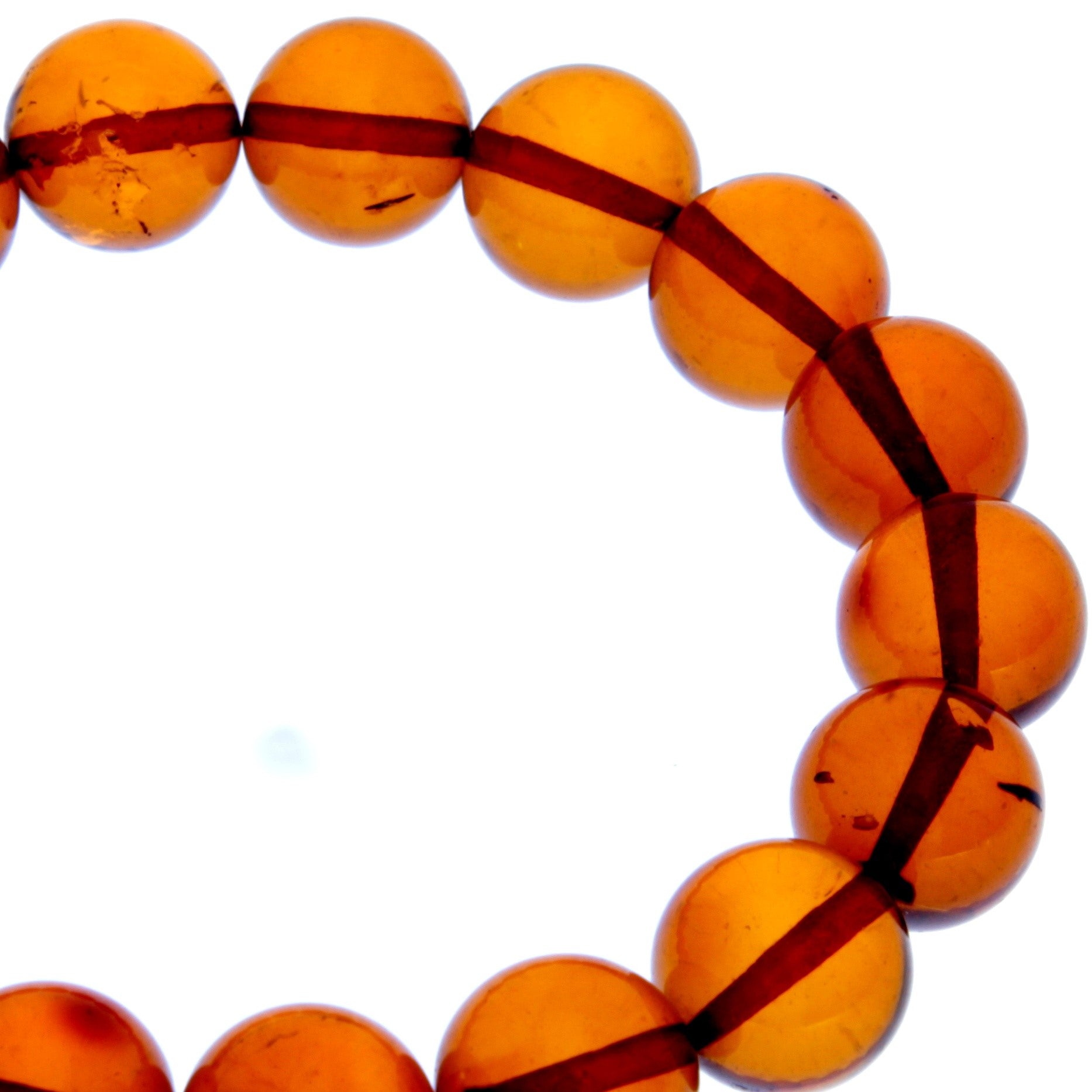 Genuine Baltic Amber Elastic Bracelet Unisex - Perfect balls 12-12 mm - BT0170