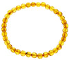 Genuine Baltic Amber Elastic Bracelet Unisex - Faceted Amber Beads 5x5 mm - BT0165