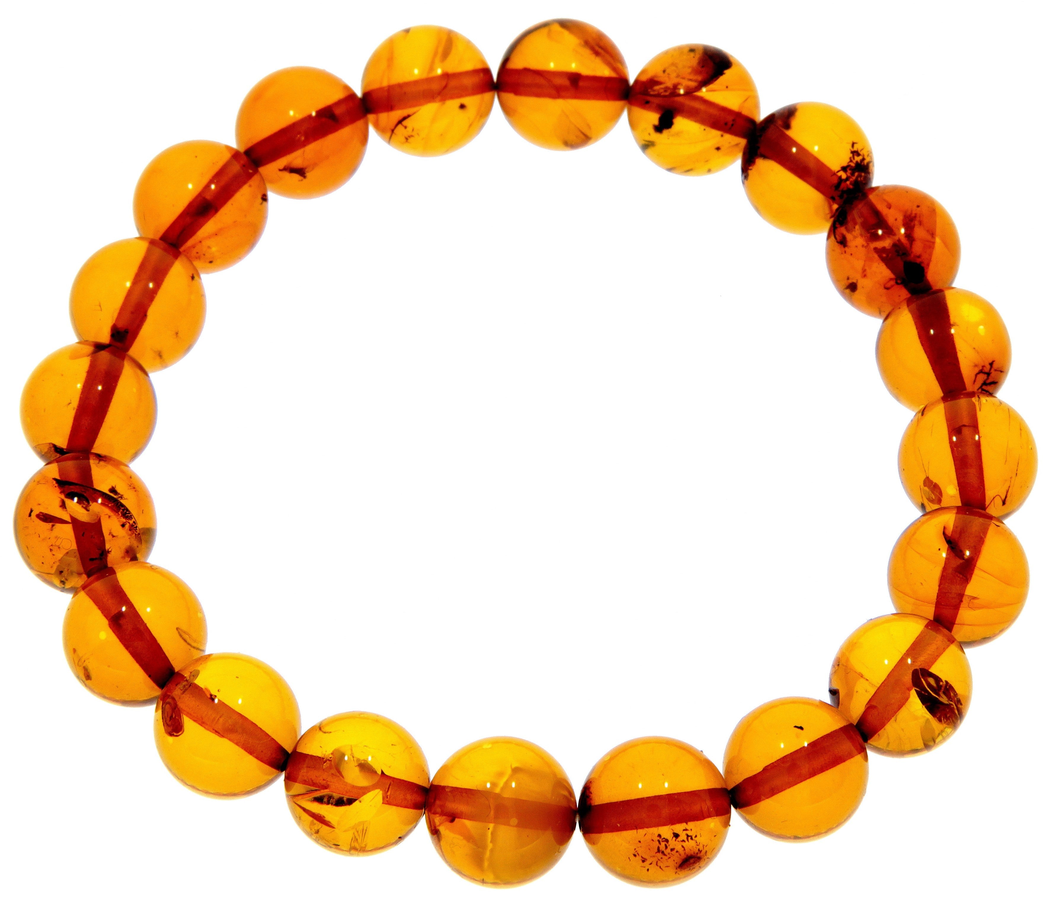 Genuine Baltic Amber Elastic Bracelet Unisex - Perfect balls from 6 to 9 mm - BT0164