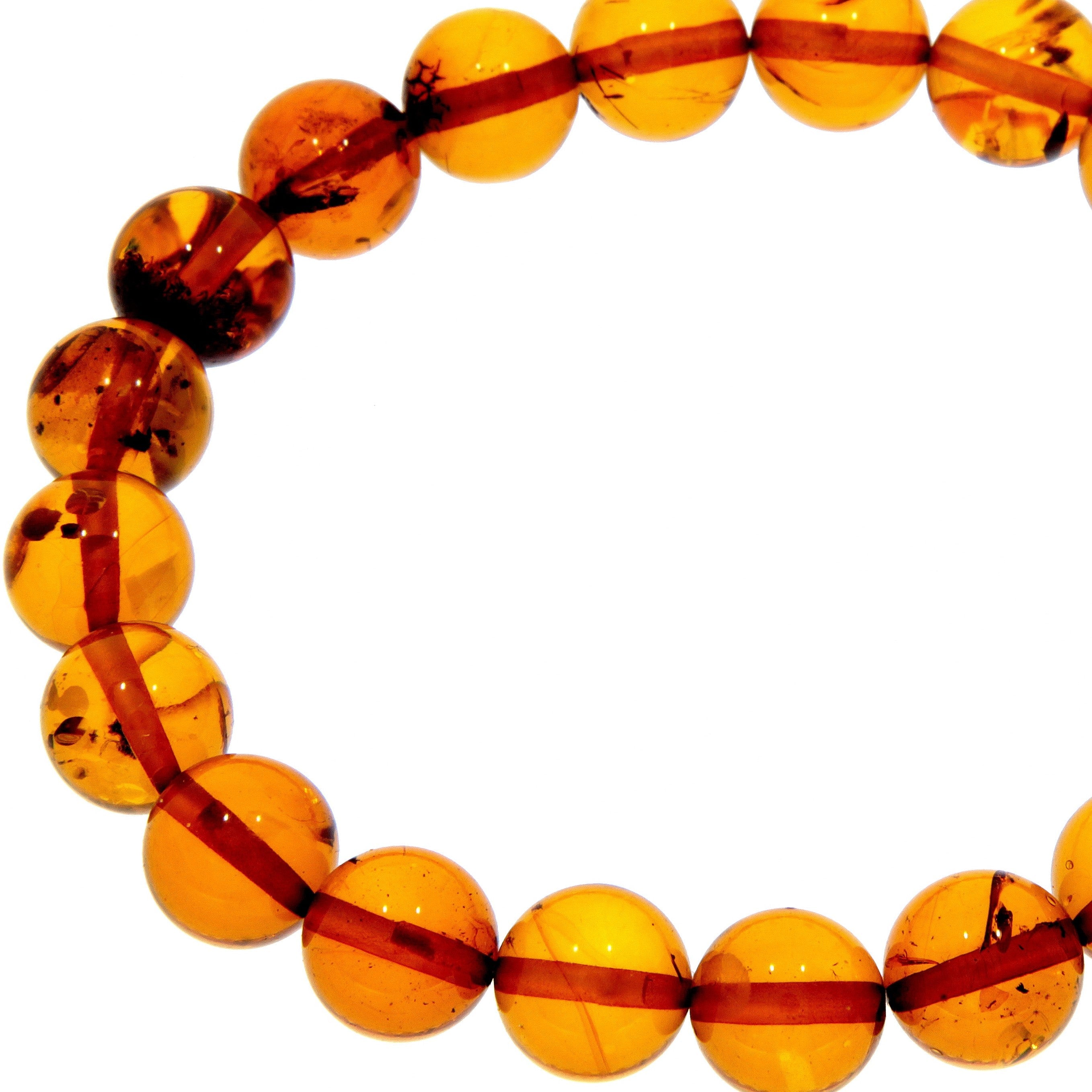 Genuine Baltic Amber Elastic Bracelet Unisex - Perfect balls from 6 to 9 mm - BT0164