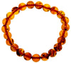 Genuine Baltic Amber Elastic Bracelet Unisex - Perfect balls from 6 to 9 mm - BT0164