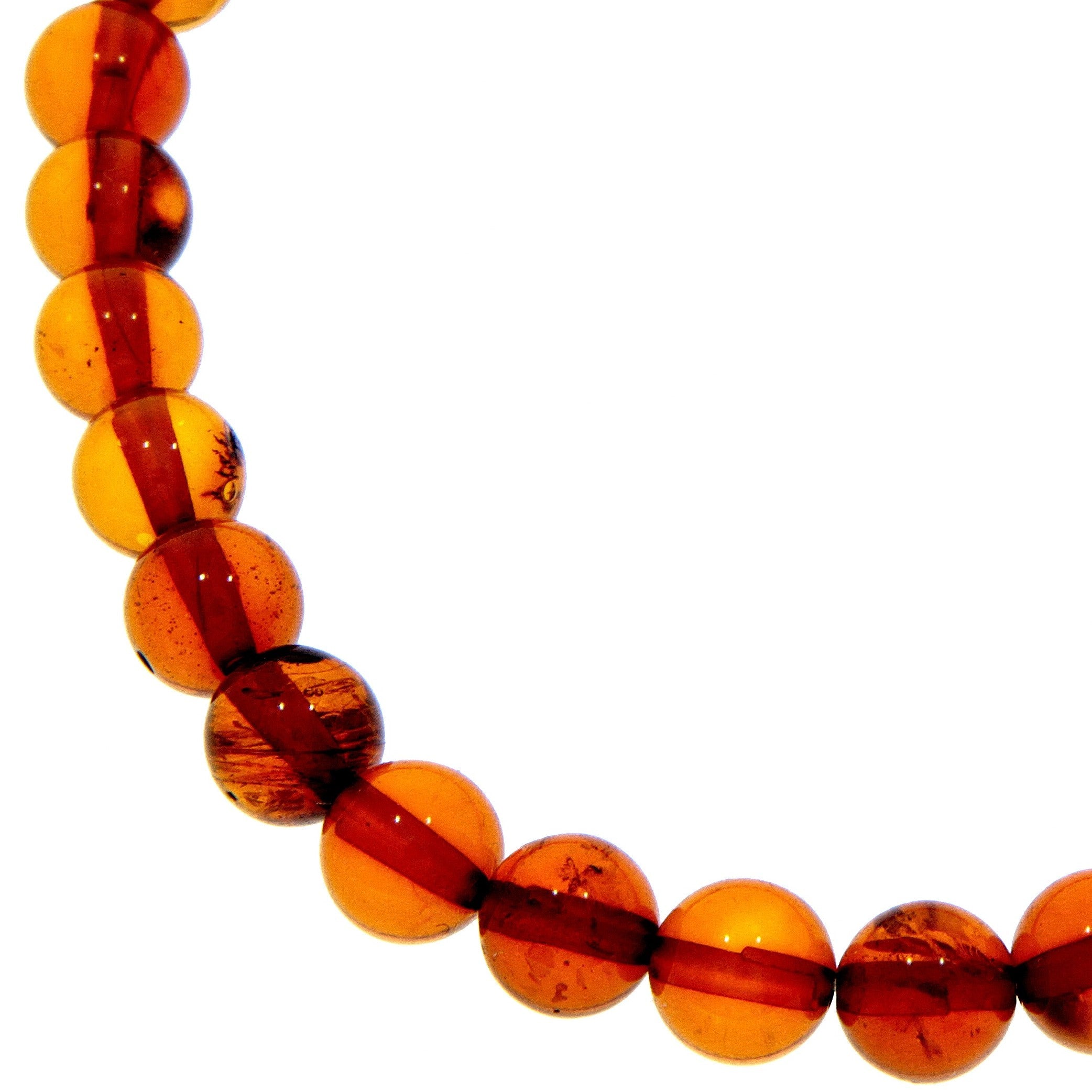 Genuine Baltic Amber Elastic Bracelet Unisex - Perfect balls from 6 to 9 mm - BT0164