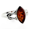 925 Sterling Silver & Baltic Amber Celtic Ring - M714