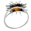 925 Sterling Silver & Genuine Baltic Amber Sun Ring - 7374