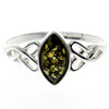 925 Sterling Silver & Genuine Baltic Amber Celtic Ring - M729