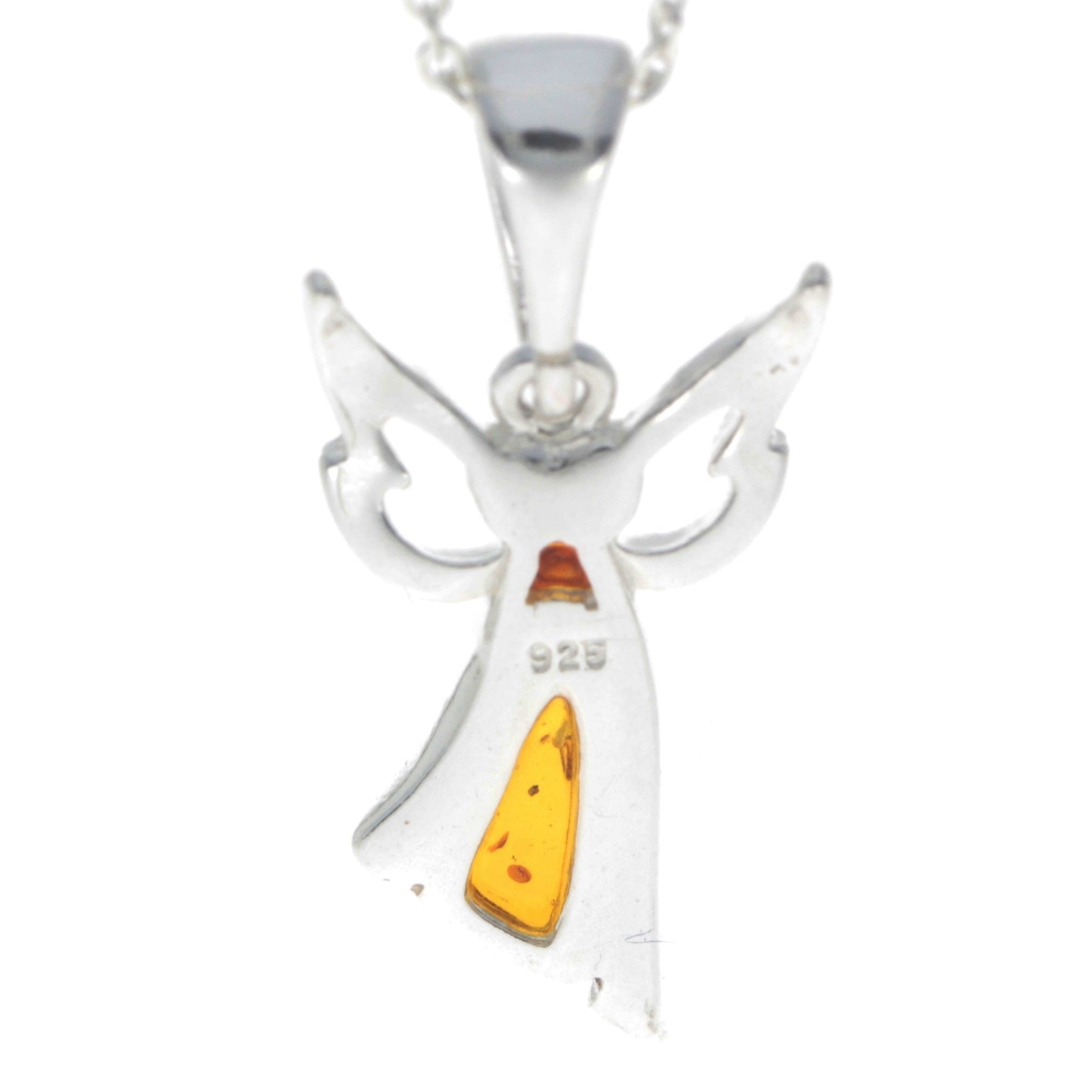 925 Sterling Silver & Baltic Amber Angel Pendant - GL2008C