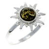 925 Sterling Silver & Baltic Amber Sun / Star Ring - M730