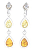 925 Sterling Silver and Genuine Baltic Amber Dangly Drop Earrings - GL150