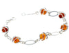 925 Sterling Silver & Baltic Amber Modern Link Bracelet - GL502