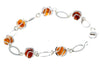 925 Sterling Silver & Baltic Amber Modern Link Bracelet - GL502