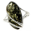 925 Sterling Silver & Genuine Baltic Amber Adjustable Ring GL423A