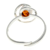 925 Sterling Silver & Baltic Amber Modern Adjustable Ring - GL489A