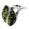 925 Sterling Silver & Baltic Amber Modern Adjustable Ring - GL477