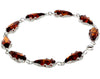 925 Sterling SilveR & Baltic Amber Modern Link Bracelet - G500