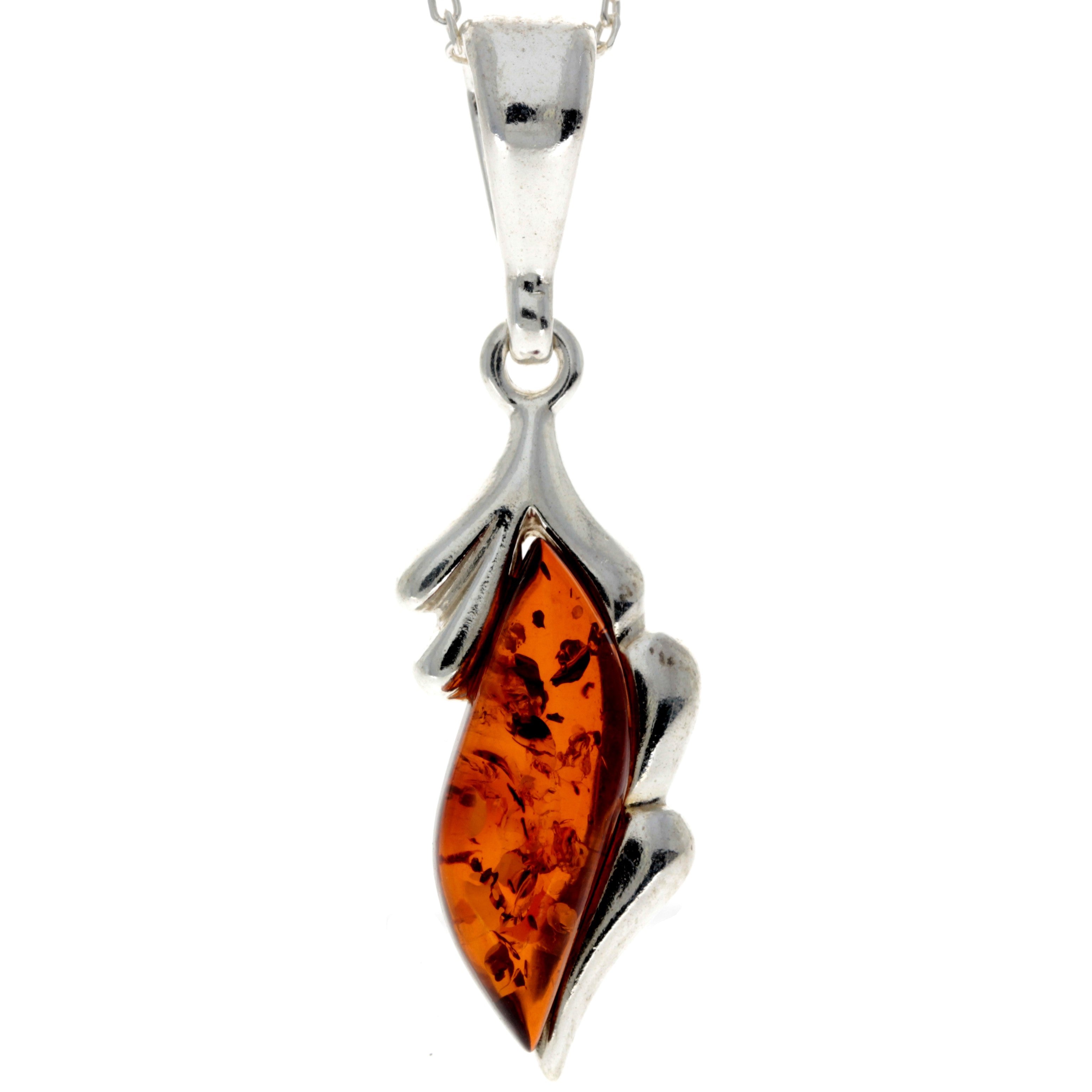 925 Sterling Silver & Baltic Amber Classic Pendant - G232