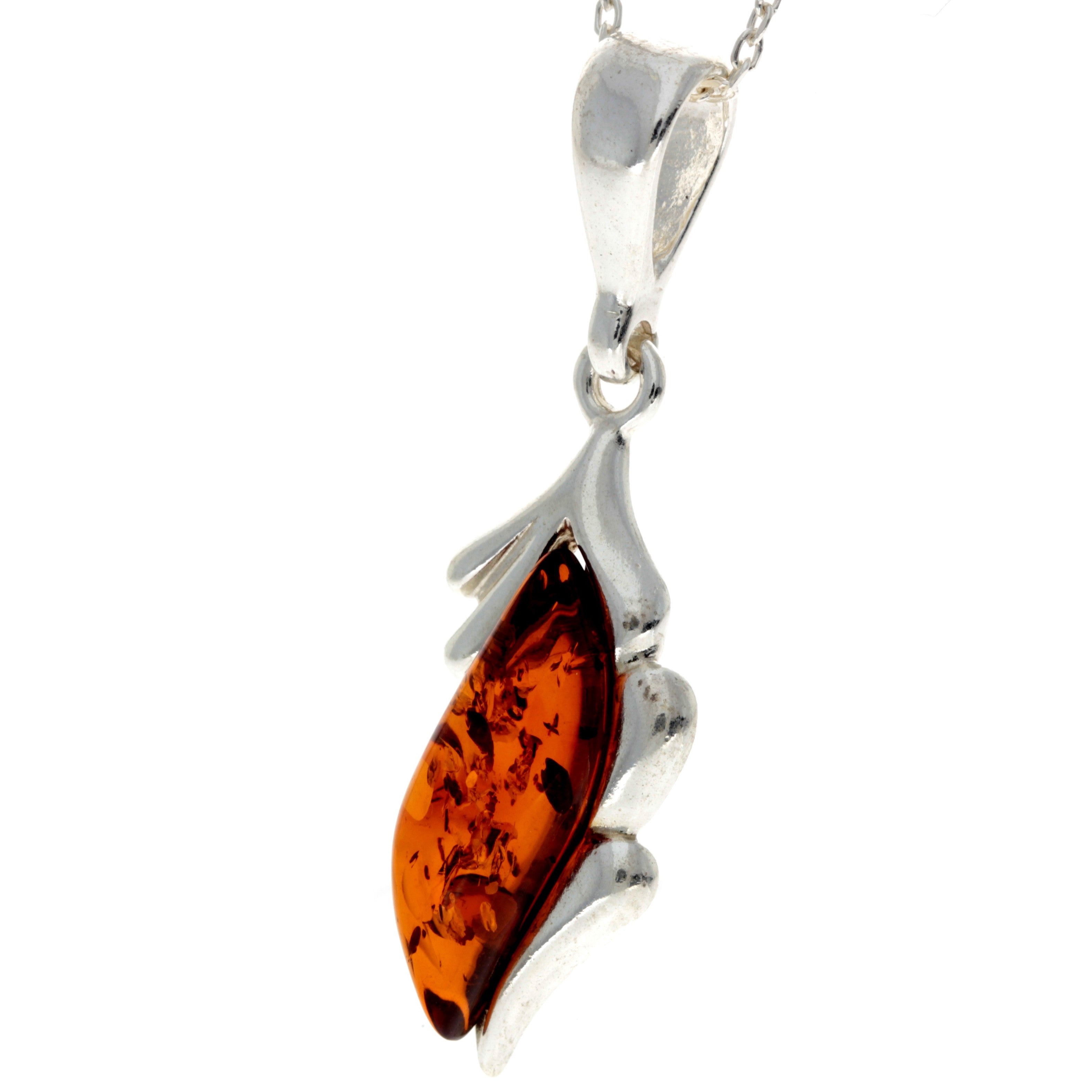 925 Sterling Silver & Baltic Amber Classic Pendant - G232