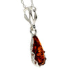 925 Sterling Silver & Baltic Amber Modern Teardrop Pendant - G233