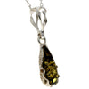 925 Sterling Silver & Baltic Amber Modern Teardrop Pendant - G233