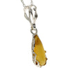 925 Sterling Silver & Baltic Amber Modern Teardrop Pendant - G233