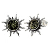 925 Sterling Silver & Baltic Amber Sun Stud Earrings 8222