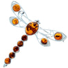 925 Sterling Silver & Baltic Amber Dragonfly Butterfly Brooch - 4032