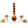 925 Sterling Silver & Baltic Amber Dragonfly Butterfly Brooch - 4032