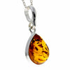 925 Sterling Silver & Baltic Amber Teardrop Classic Pendant - 435